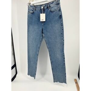 KHY Kylie Jenner Jeans Size 30 High Rise Straight Leg Raw Hem‎ Made in Turkey